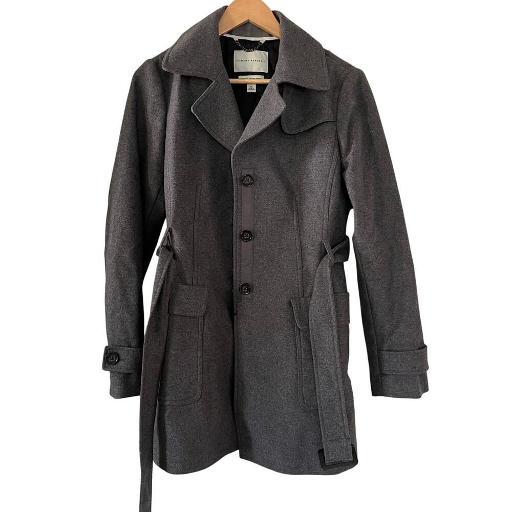 Banana Republic Italian Wool Peacoat Gray Women's Medium Capsule Wardrobe